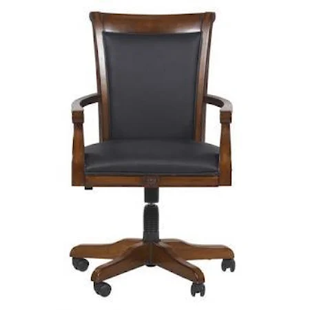 Office Arm Chair with Leather Upholstery